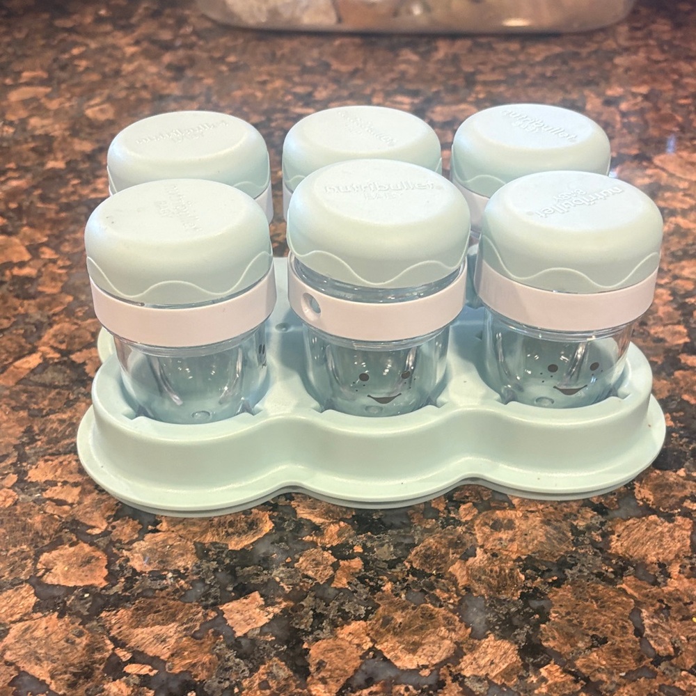 Baby Food Storage Container Set - Light Blue
